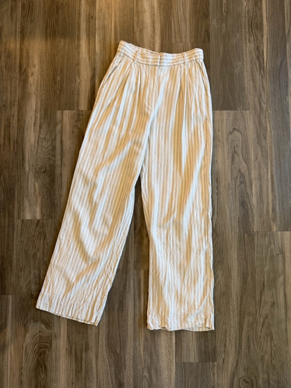 AF Curve Love 4L Linen Tan Striped trousers